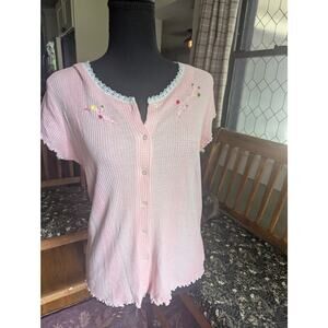 Aria Cottagecore Pink Button Up Blouse
